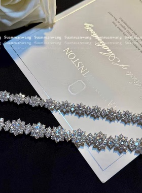 爆闪太阳花手链|925银镀18k定制D色八心八箭切工仿真钻sunflower