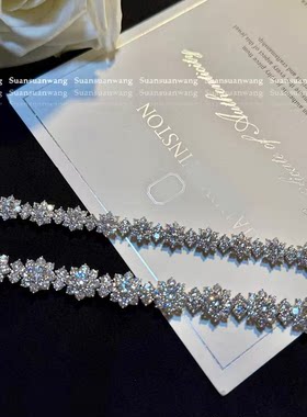 爆闪太阳花手链|925银镀18k定制D色八心八箭切工仿真钻sunflower