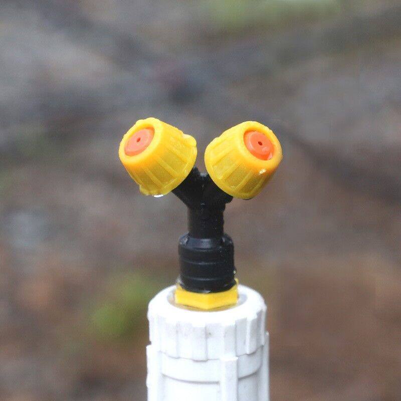 4分塑料双嘴雾化喷头y型水雾单头喷雾头降尘围档环保工地防尘喷淋