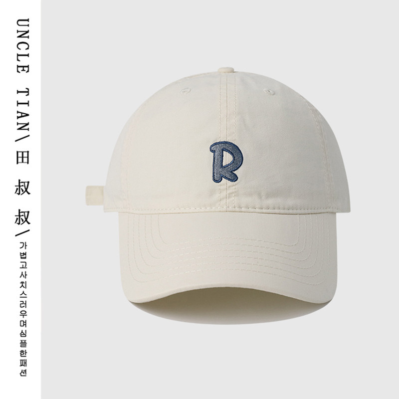 R标刺绣棒球帽子女春夏季韩版百搭2025新款大头围显脸小鸭舌帽潮