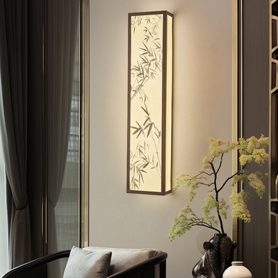 新中式壁灯禅意竹叶客厅格栅壁灯