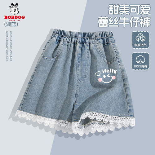 巴布豆女童牛仔短裤薄款