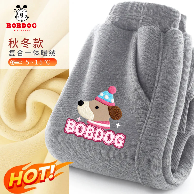 巴布豆女童裤子加绒加厚童装