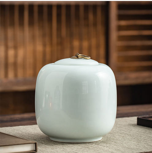 陶瓷密封中号普洱红茶罐