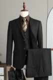 假模景2025秋季套装修身休闲商务大码男士职业装A311SJT68特P210，男装西服套装，电商A311