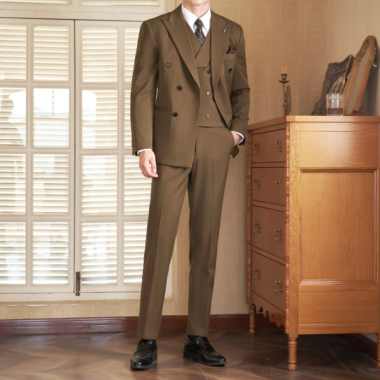 2025秋季套装修身休闲商务大码男士礼服A311-SJT9013-P290,男装西服套装,电商A311