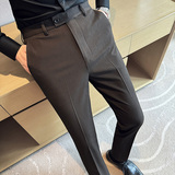 2024春季新款裤子高级感小脚修身休闲西裤男A311-DK9992-P75，男装西裤，电商A311
