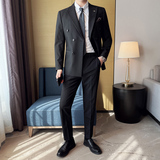 酒店景2025秋季条纹西服套装男士商务两件套LJT9003-P235，男装西服套装，电商A311