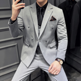 24新款男士三件套结婚礼服休闲正装修身英伦西服套装SJT9995-P285，男装西服套装，电商A311