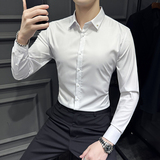 2025春秋季青年衬衫男长袖修身商务休闲衬衣男士A311-CS3022-P68，男装衬衫，电商A311