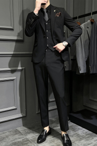 2025春季新西装套装修身休闲商务大码工西服男士礼服SJT9931-P285图片