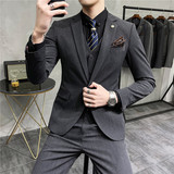 新郎西服套装男士三件套结婚礼服休闲正装帅气小西装SJT9905-P285，男装西服套装，电商A311