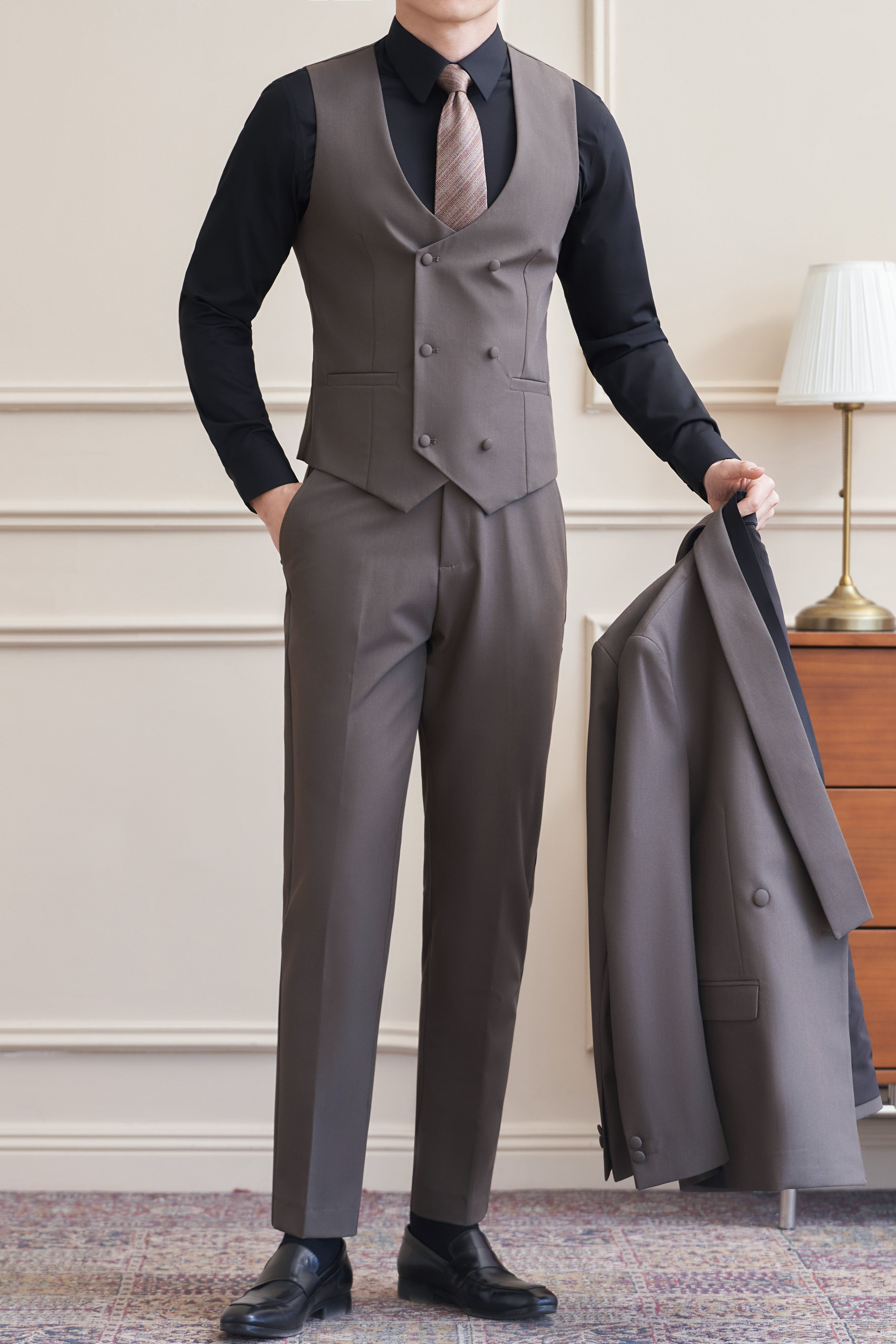 2026伴郎服兄弟装团西装马甲白衬衫春季礼服婚礼结婚MJT9021-P135,男装西服套装,电商A311