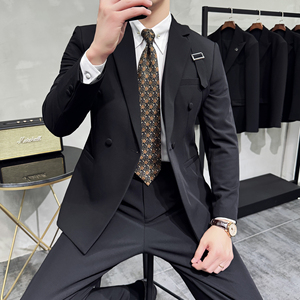 24秋西服套装男士三件套韩版修身小西装新郎结婚礼服LJT9996-P230图片