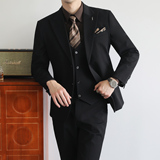 老钱风袖口真开叉两粒扣戗驳领男士西装大码A311-SJT212-P195特，男装西服套装，电商A311