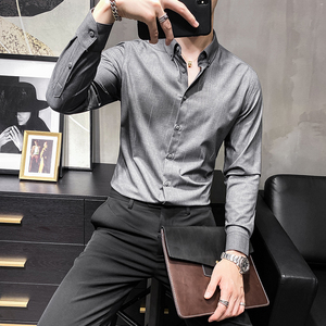 2025秋季高级衬衫男长袖新款上衣衣服商务衬衣男士CSZ8856-P48图片