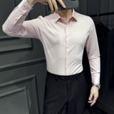 2025春秋季青年衬衫男长袖修身商务休闲衬衣男士A311-CS3022-P68，男装衬衫，电商A311