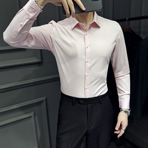 2025春秋季青年衬衫男长袖修身商务休闲衬衣男士A311-CS3022-P68图片