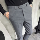 灰墙景2025新款条纹男士修身西裤休闲裤大码西裤A311-DK9962-P75，男装西裤，电商A311