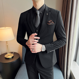 2025秋季新西装套装修身休闲商务大码工西服男士礼服SJT9889-P265图片