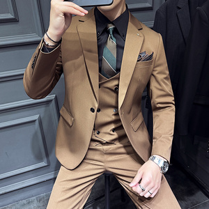 2025秋季新西装套装修身休闲商务大码工西服男士礼服SJT9981-P285图片