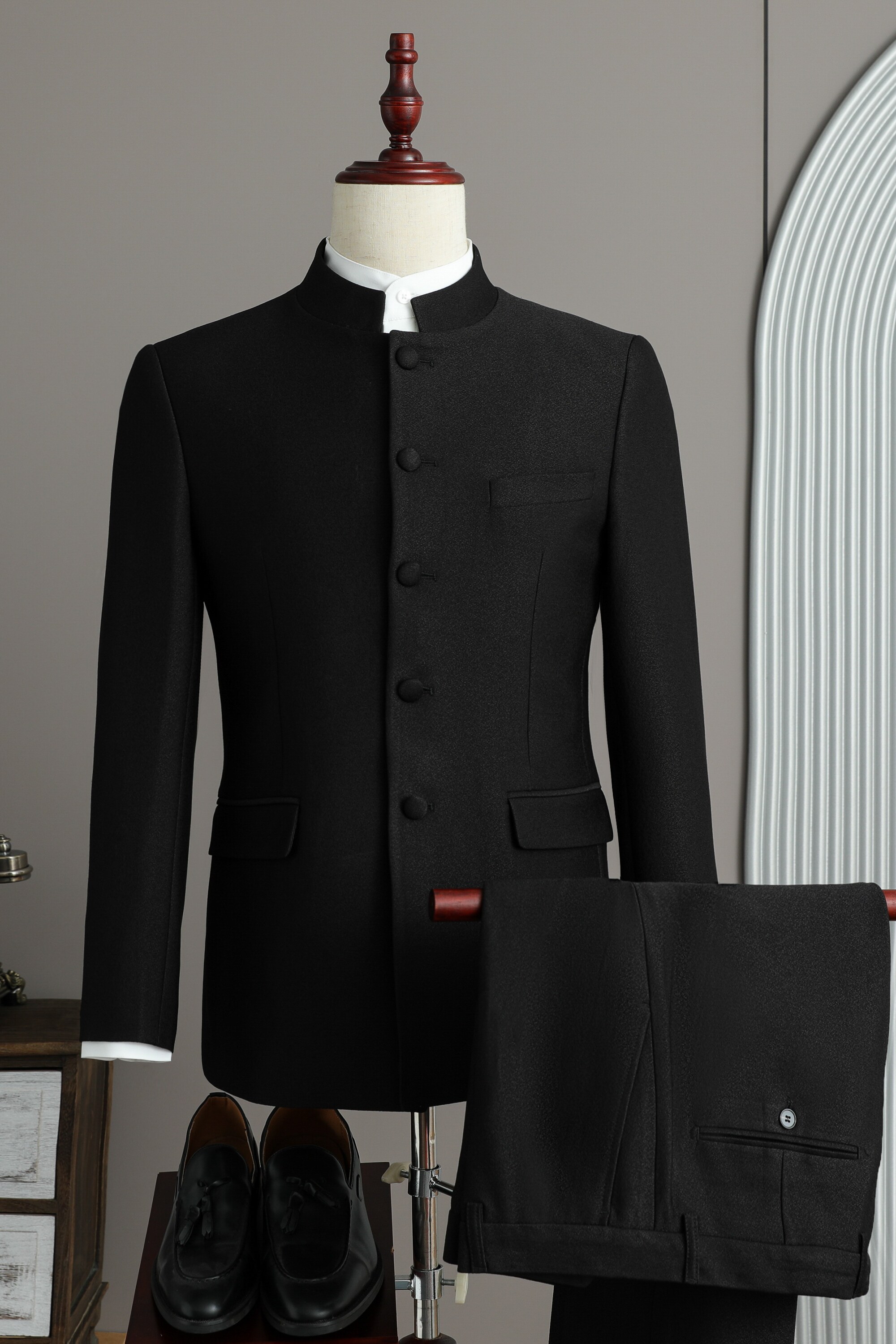假模景男士风纽扣结礼服套装晚宴装两件套A311-LJT811-P230,男装西服,电商A311