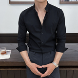2025春无痕男士长袖衬衫商务寸衫风立领衬衫A311-CSZ7738-P53，男装衬衫，电商A311