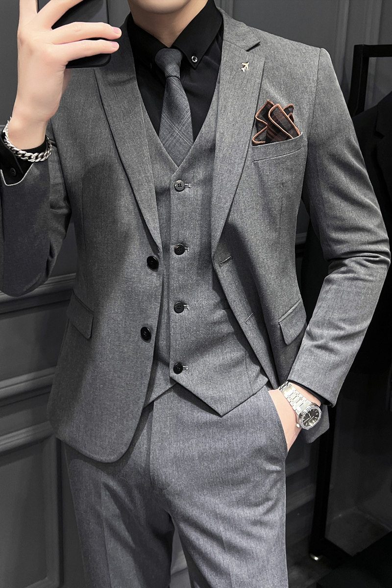 22春季青年西装套装修身商务休闲大码工西服男士礼服SJT9889-P265,男装西服套装,电商A311