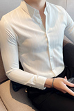条纹衬衫男长袖韩版潮流帅气男士衬衣2025新款休闲寸衫C316-P58，男装衬衫，电商A311