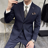 灰墙景2025秋季套装修身休闲商务大码男士礼服A311-SJT9016-P290，男装西服套装，电商A311