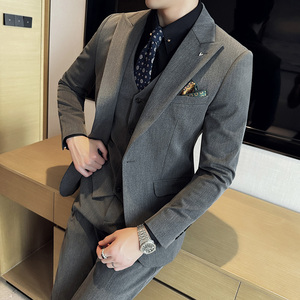 2025春季西装套装修身休闲商务大码工西服男士礼服SJT6888-P245图片