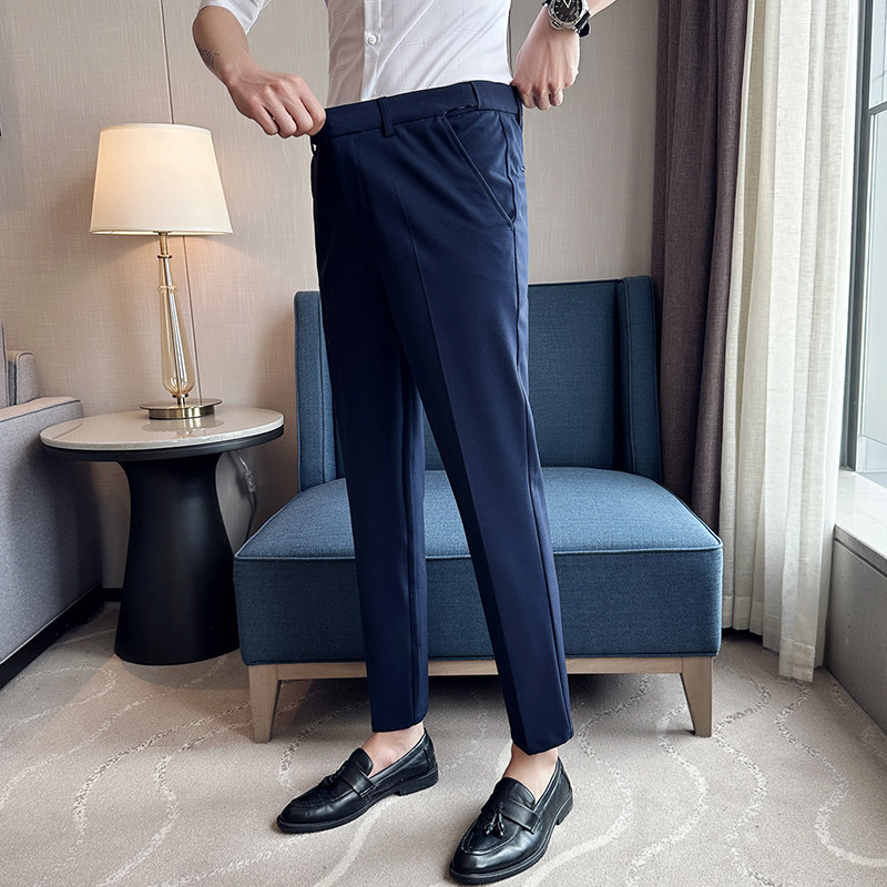 2025秋季男商务休闲裤修身时尚百搭长裤大码西裤A311-DK9999-P70，男装西裤，电商A311