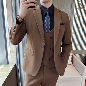2025秋季新西装套装修身休闲商务大码工西服男士礼服SJT9981-P285图片