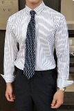 2025秋冬新款男士长袖衬衫商务寸衫条纹衬衫A311-CSX232-P38，男装衬衫，电商A311