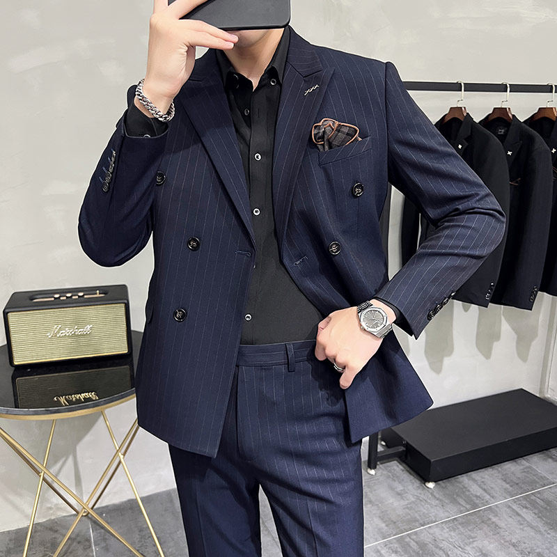 24秋季新西装套装修身商务休闲大码双排西服男士礼服LJT9962-P235,男装西服套装,电商A311