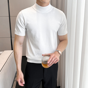 轻熟风-秋冬内搭短袖男中高领纯色线衣打底毛衣A311-MYH2333-P35图片