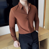 男士长袖衬衫秋季韩版潮流免烫休闲帅气修身版型A311-CSG1120-P50，男装衬衫，电商A311