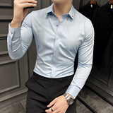 2025春秋季青年无痕衬衫男长袖商务休闲衬衣A311-CS3061-P68，男装衬衫，电商A311
