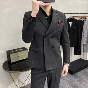 2025秋冬新款西装套装修身休闲商务大码工西服礼服LJT6833-P210图片
