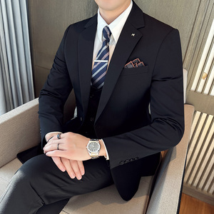 2025秋季新西装套装修身休闲商务大码工西服男士礼服SJT9981-P285图片