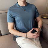 2024丝光短袖t恤男夏季新疆长绒棉圆领体恤百搭A311-DTC08-P58，男装T恤，电商A311