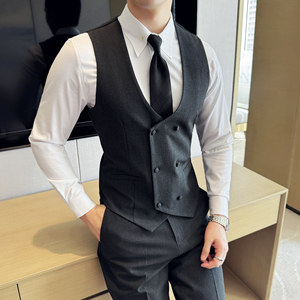 2025秋季新款男士马甲套工作服职业装少爷马夹A311-MJT9995-P130图片