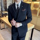酒店景2025春季西服套装男三件套英伦商务西装A311-SJT9997-P285，男装西服，电商A311