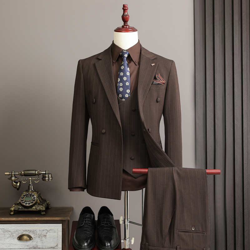 25新款平铺景男士三件套结婚休闲正装韩版修身英伦SJT9997-P285，男装西服，电商A311