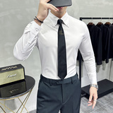 2025秋季新款青年大领衬衫男长袖商务休闲衬衣A311-CS3034-P68，男装衬衫，电商A311