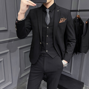21春西服套装男士三件套韩版修身小西装新郎结婚礼服SJT9902-P285图片