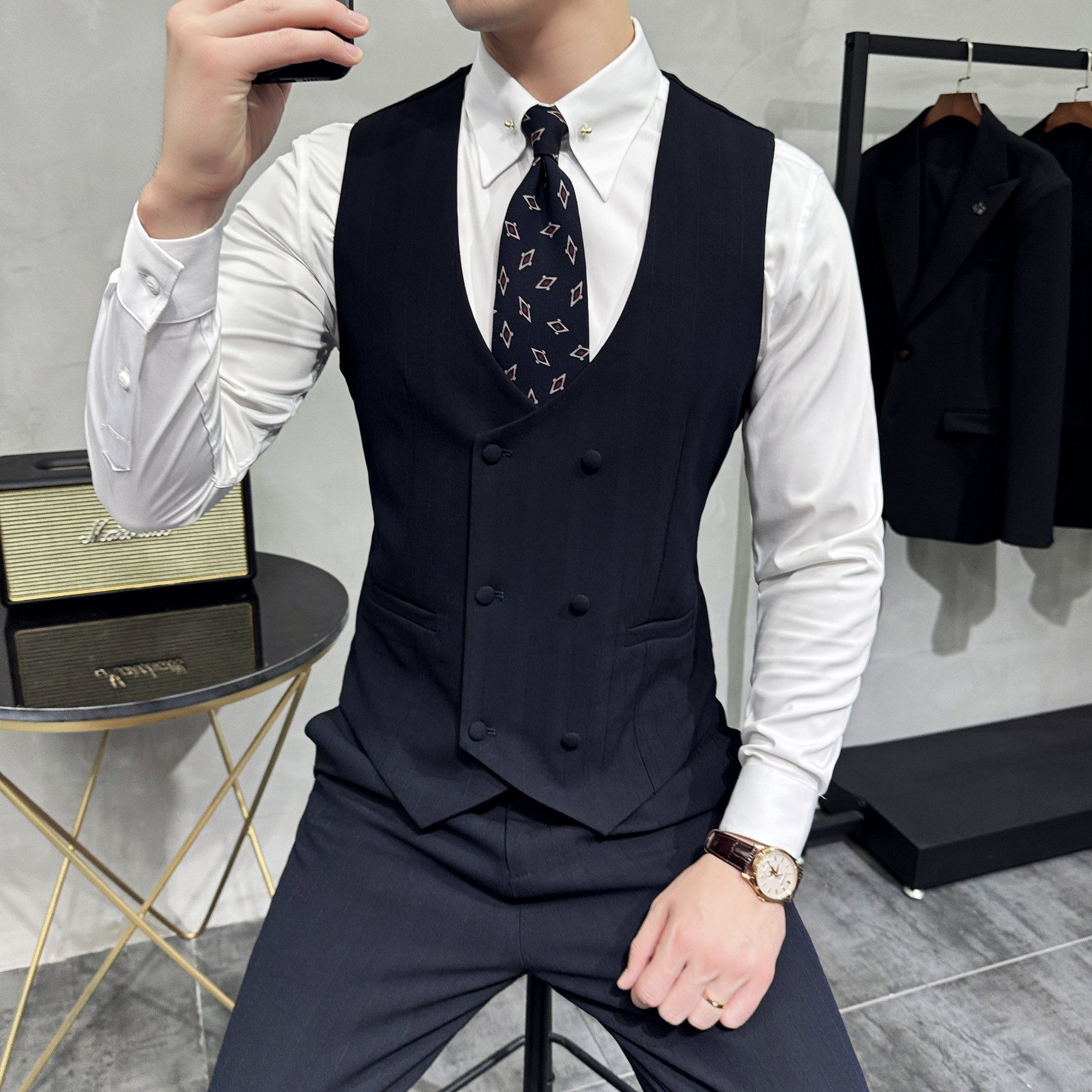 2025秋季新款男士马甲套工作服职业装少爷马夹A311-MJT9997-P130,男装背心/马甲,电商A311