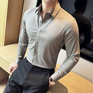 2025春季青年无痕衬衫男长袖商务休闲衬衣A311-CS3061-P68图片