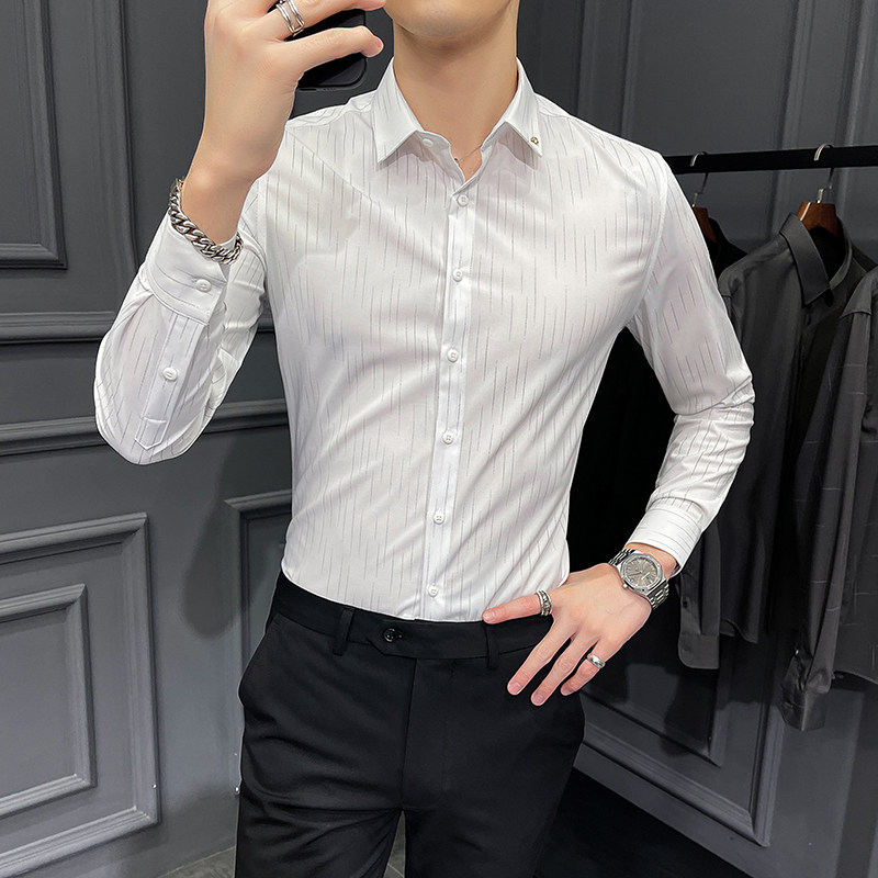 21春款长袖衬衫男士韩版修身帅气衬衣新款潮流衬衫装CS8861-P68,男装衬衫,电商A311