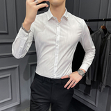 21春款长袖衬衫男士韩版修身帅气衬衣新款潮流衬衫装CS8861-P68，男装衬衫，电商A311